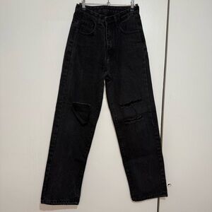 SHEIN Women Black Straight Jeans